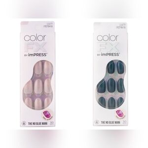 KISS Impress Color FX No Glue Mani Press On Nails Bundle Of 2